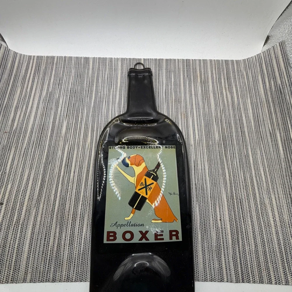 Ken Bailey Appellation Boxer Slumped Glass Melted Wine Bottle Wall Art Decor 12